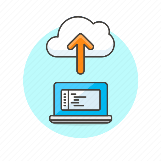Cloud, laptop, programming, upload, arrow, code, file icon - Download on Iconfinder