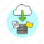 cloud, document, download, server, arrow, file, technology, save 