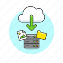 cloud, download, image, picture, server, arrow, file, technology