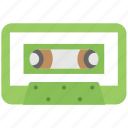 audio tape, cassette, cassette tape, compact cassette, tape