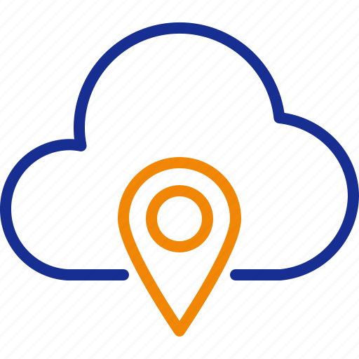 Pin, marker, map, cloud, location icon - Download on Iconfinder