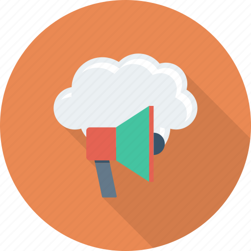 Announcement, cloud, computing, megaphone, notification icon - Download on Iconfinder