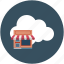 cloud, ecommerce, hut, online shop, online shopping, shop 