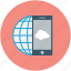 mobile, online cloud, online globe, smart-phone 