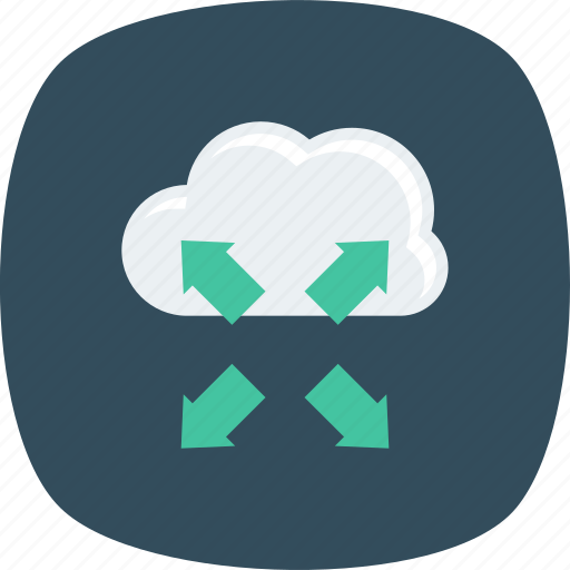 Arrow, arrows, cloud, four, large, maximum, screen icon - Download on Iconfinder