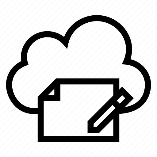 Cloud, computing, content, pencil, text, weather, write icon - Download on Iconfinder
