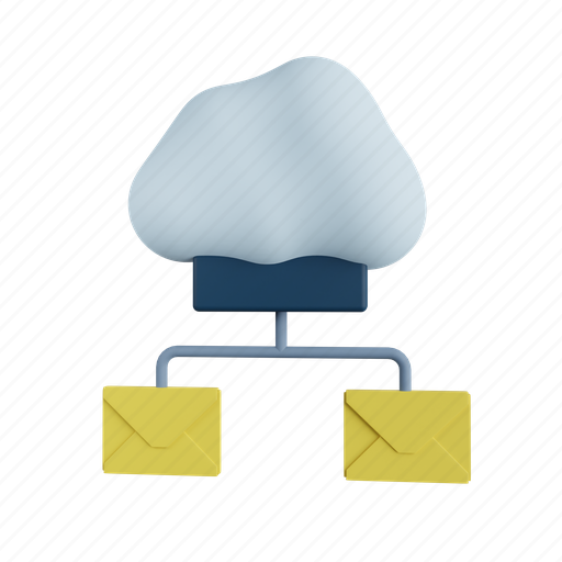 Cloud email, email, cloud, mail, message, storage, computer 3D illustration - Download on Iconfinder