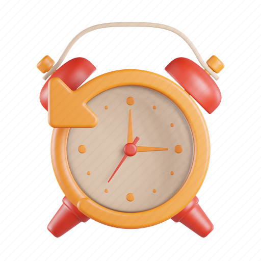Clock, arrow, alarm, rewind, timer, notification, watch 3D illustration - Download on Iconfinder