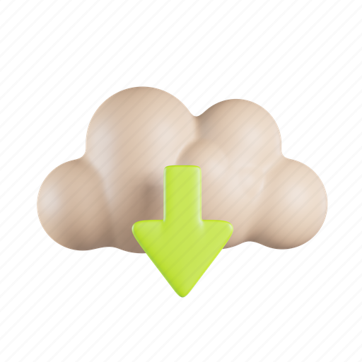 Cloud, download, arrow, server, data, down, database 3D illustration - Download on Iconfinder