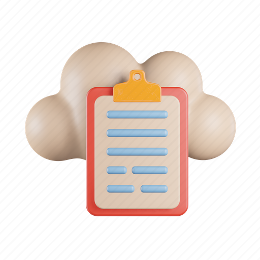 Cloud, server, computing, internet, data, clipboard, report 3D illustration - Download on Iconfinder