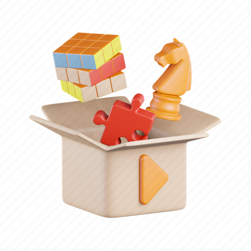 Playbox, chess, puzzle, strategy, game, jigsaw, plan 3D illustration - Download on Iconfinder