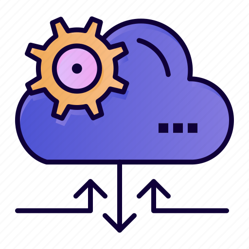 Arrow, cloud, gear, setting icon - Download on Iconfinder