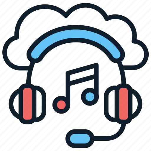 Cloud, music, headphone, singing, song icon - Download on Iconfinder