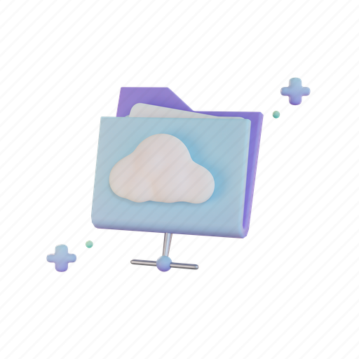 Cloud, file, document, extension, digital, database, data 3D illustration - Download on Iconfinder
