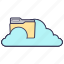 cloud, content, files, folder, media, service, storage 