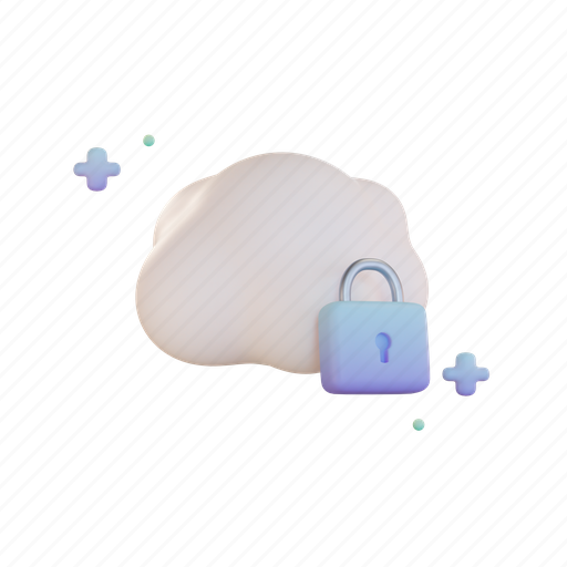 Cloud, system, lock, technology, information, network, internet 3D illustration - Download on Iconfinder