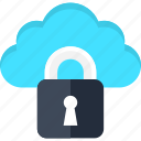 cloud, data, database, internet, lock, security, storage