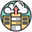 cloud, database, hosting, server, upload 