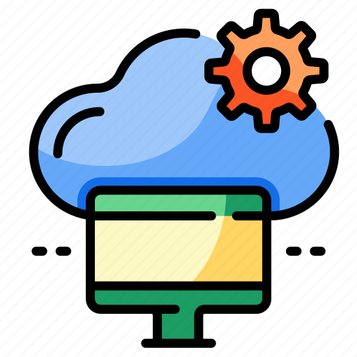 Cloud, computing, process, computer, gear, improvement, workplace icon - Download on Iconfinder