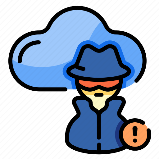 Cloud, hacker, anonymous, thief, criminal, cybercrime, alert icon - Download on Iconfinder