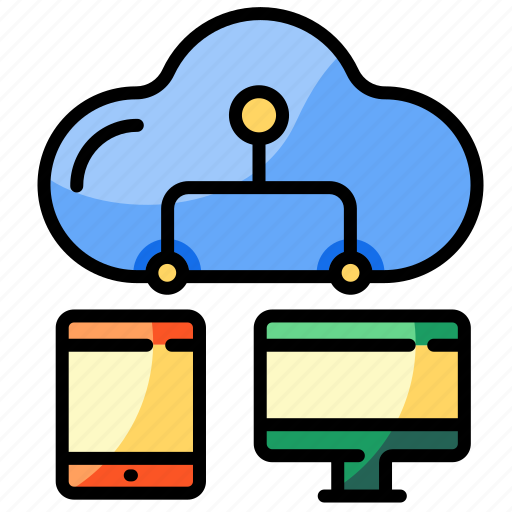 Cloud, sharing, device, transfer, connection, technology, responsive icon - Download on Iconfinder