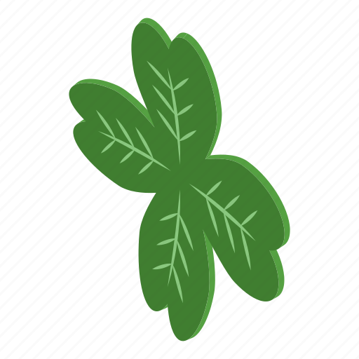Four, leaf, clover, isometric icon - Download on Iconfinder