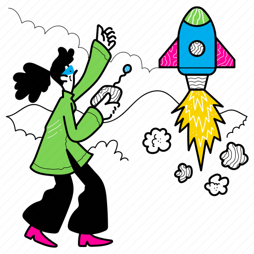 Business, rocket, launch, startup, start, up, remote illustration - Download on Iconfinder