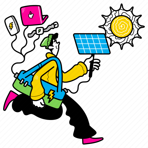 Ecology, technology, tech, solar, power, powered, energy illustration - Download on Iconfinder