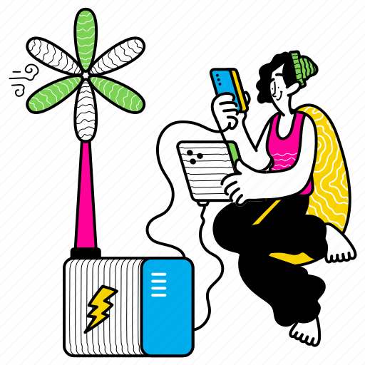 Ecology, technology, tech, wind, power, energy, charge illustration - Download on Iconfinder