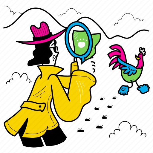 Search, animals, detective, work, prints, follow, spy illustration - Download on Iconfinder
