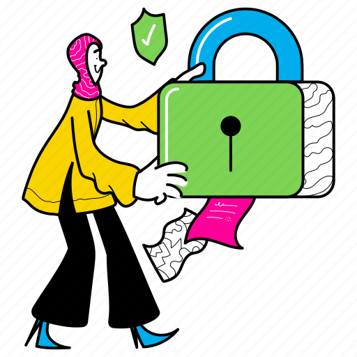 Security, protection, padlock, privacy, lock, locked, shield illustration - Download on Iconfinder