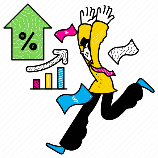 Statistics, finance, arrow, increase, percentage, up, graph illustration - Download on Iconfinder