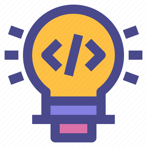Light, bulb, coding, idea, innovation, brainstorming icon - Download on Iconfinder
