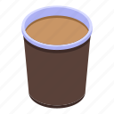 coffee, paper, cup, isometric