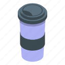 morning, coffee, cup, isometric