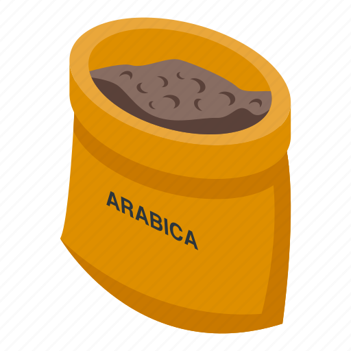 Coffee, arabica, sack, isometric icon - Download on Iconfinder