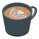 coffee, cup, isometric