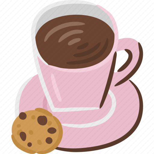 Hot, coffee, and, cookie, black, break icon - Download on Iconfinder