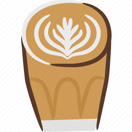 Latte, art, coffee, hot, cappuccino, glass icon - Download on Iconfinder