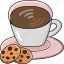 hot, coffee, cookie, black, break, cafe, cup, drink, mug 