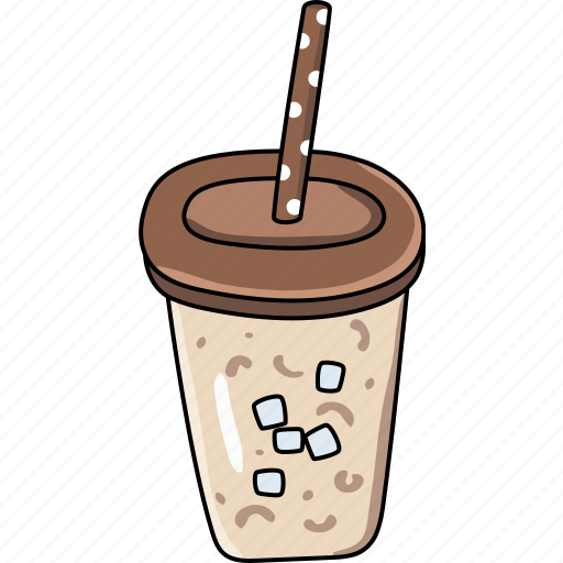 Iced, coffee, takeaway, cappuccino, latte, ice, drink icon - Download on Iconfinder