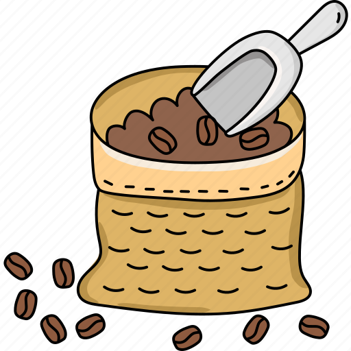 Coffee, beans, sack, bag, roasted, bean, seeds icon - Download on Iconfinder