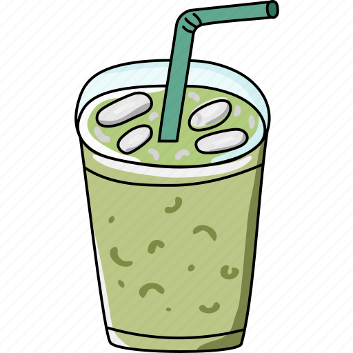 Matcha, green, tea, iced, latte, milk, drink icon - Download on Iconfinder