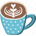 latte, art, coffee, cappuccino, cup, cafe, hot, drink, mug
