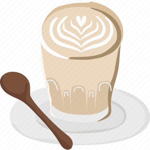 Latte, art, coffee, cappuccino, glass, cafe, hot icon - Download on Iconfinder