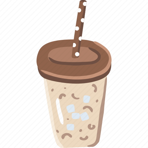 Iced, coffee, takeaway, cappuccino, latte, ice, drink icon - Download on Iconfinder
