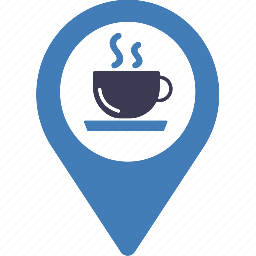 Coffee shop, gps, map pin, coffee shop location, cup, location, drink icon - Download on Iconfinder