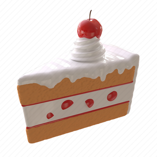 Cake, slice, cafe, sweet, dessert, pastry, bakery 3D illustration - Download on Iconfinder