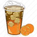 coffee, and, drink, iced orange americano, orange americano, iced orange longblack