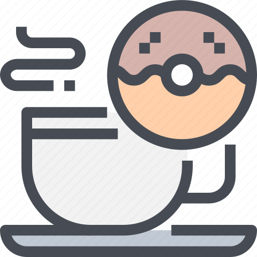Coffee, cup, donut, drink, hot icon - Download on Iconfinder